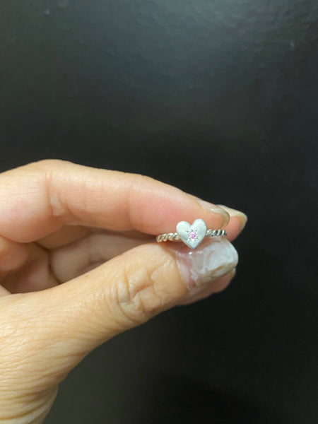 Heart ring silver