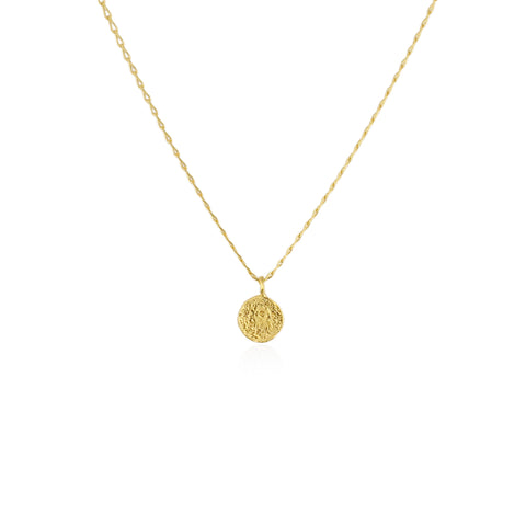 Mini moon disc necklace gold