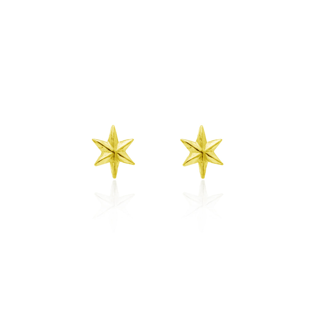 Mini star stud earrings gold