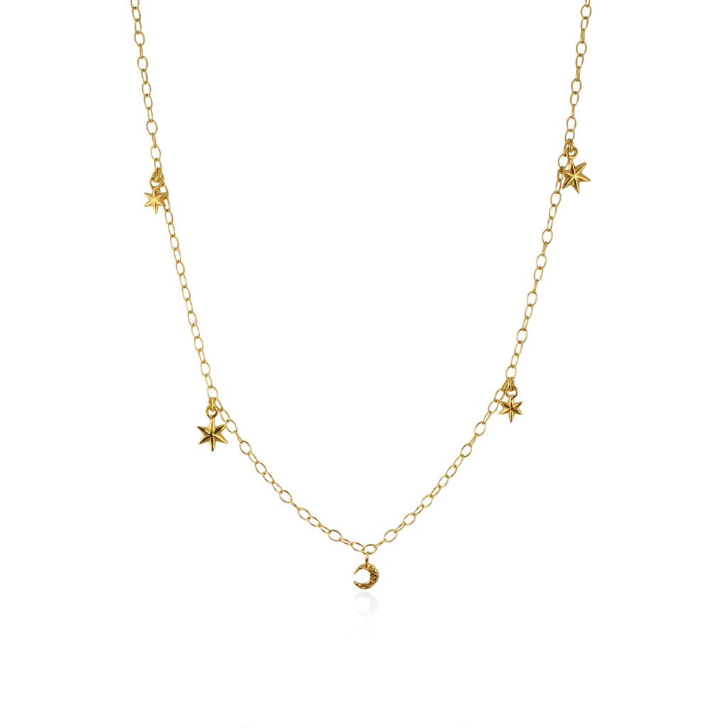 Starry sky choker 9k gold