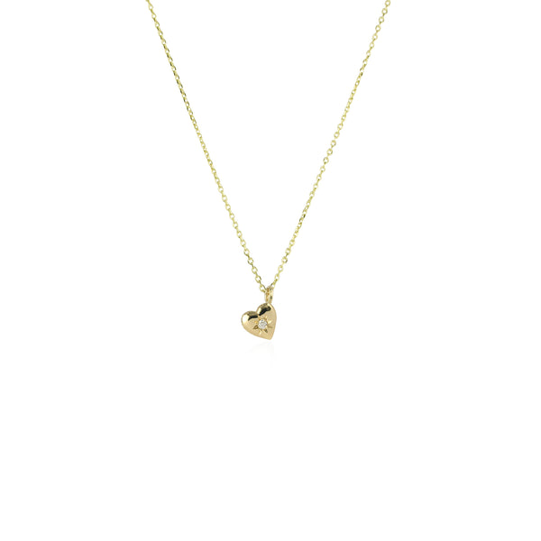 Tiny Heart Necklace 9k Gold