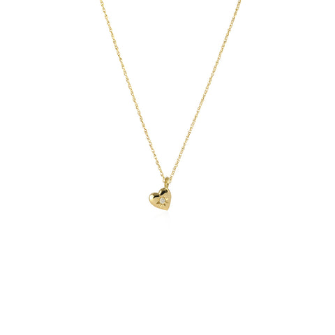 Tiny Heart Necklace 9k Gold