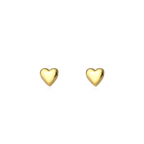 Tiny Heart Stud Earrings 9K Gold
