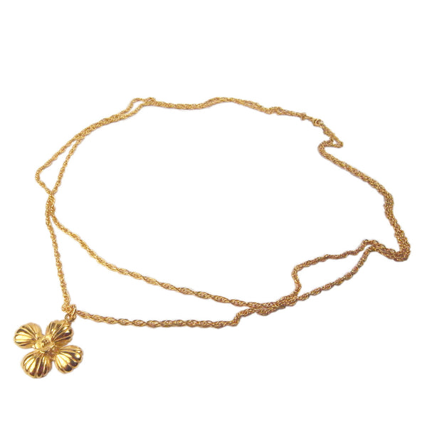 Cross Shell Long Necklace Gold Product Shot Sub