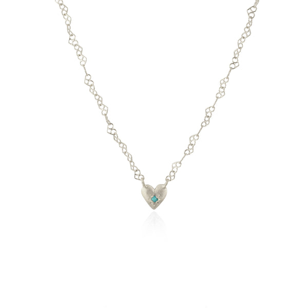 Full of heart birthstone necklace silver