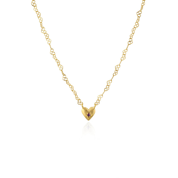 Full of heart birthstone necklace gold