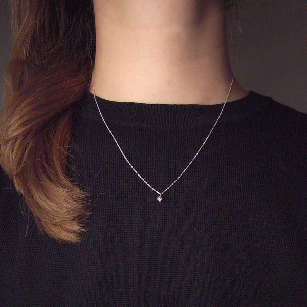 Micro Skull Necklace Silver