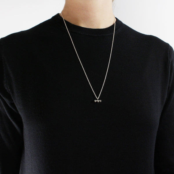 Skull Brothers + Axe Necklace Silver