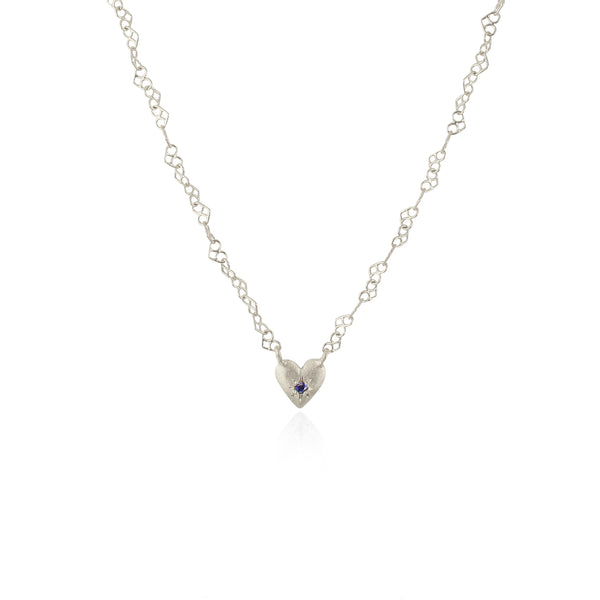 Full of heart birthstone necklace silver