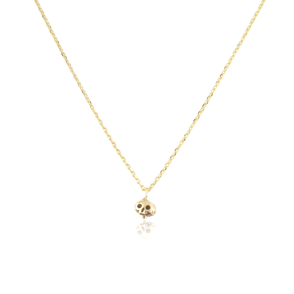 Micro Skull Necklace 9k Yellow Gold product shot