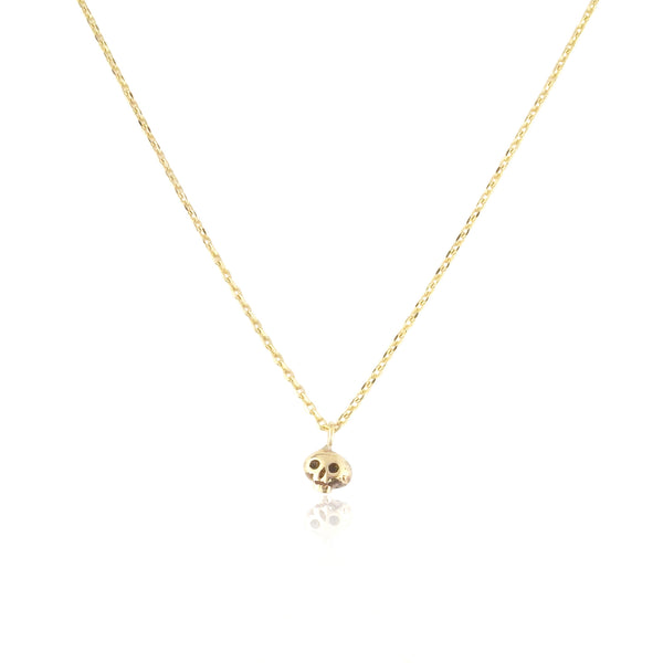 Micro Skull Necklace 9k Yellow Gold product shot