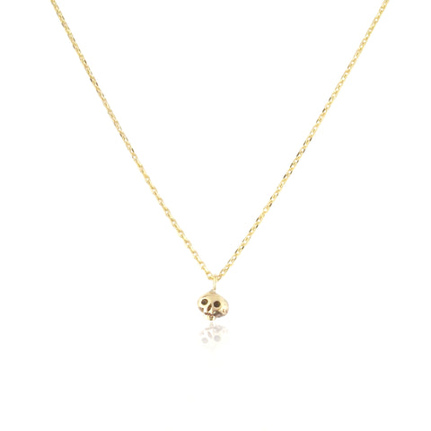 Micro Skull Necklace 9k Yellow Gold product shot