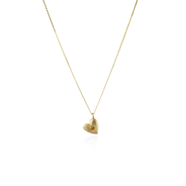 Double heart birthstone necklace gold