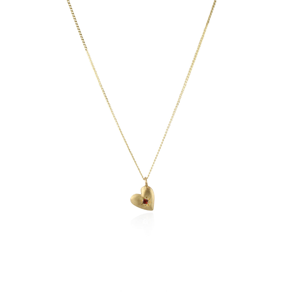 Double heart birthstone necklace gold