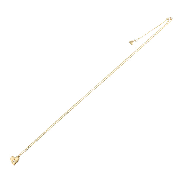 Double heart birthstone necklace gold