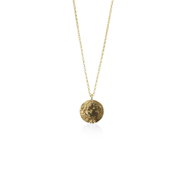 Moon disc necklace 9k gold