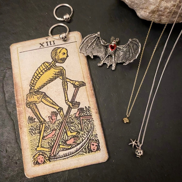 Micro Skull Necklace 9ct Gold