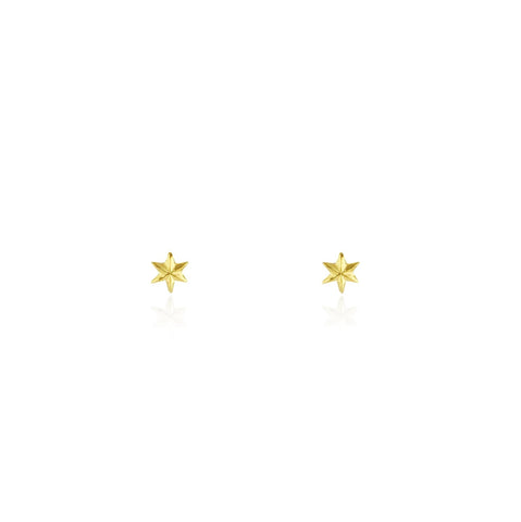 micro mini star stud earrings gold