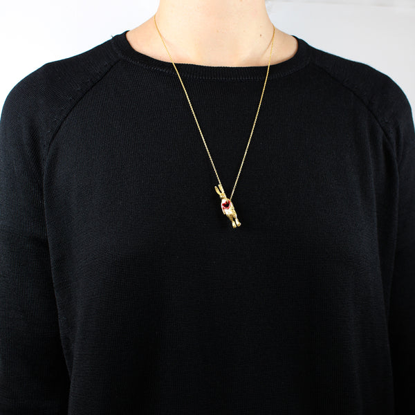 Stolen Heart Bunny Necklace Gold