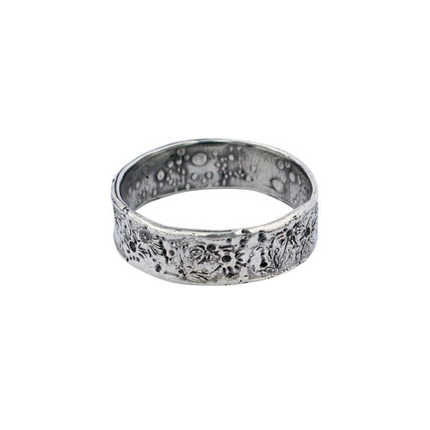 Moon crater ring 6mm silver