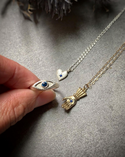 Double heart birthstone necklace silver