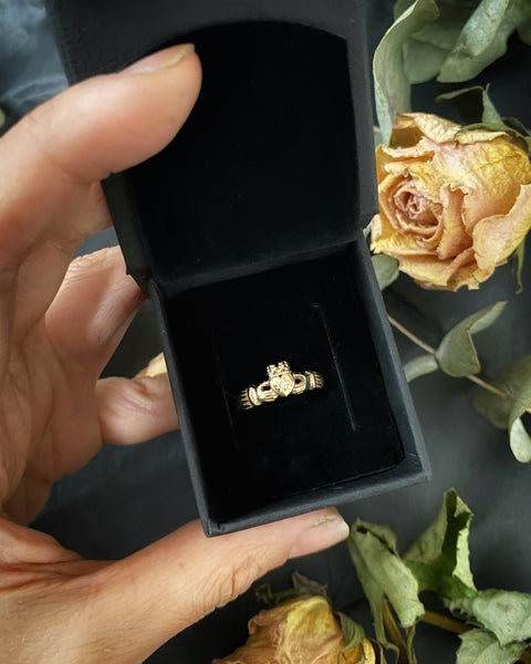 Claddagh Ring with Diamond x Gold Vermail