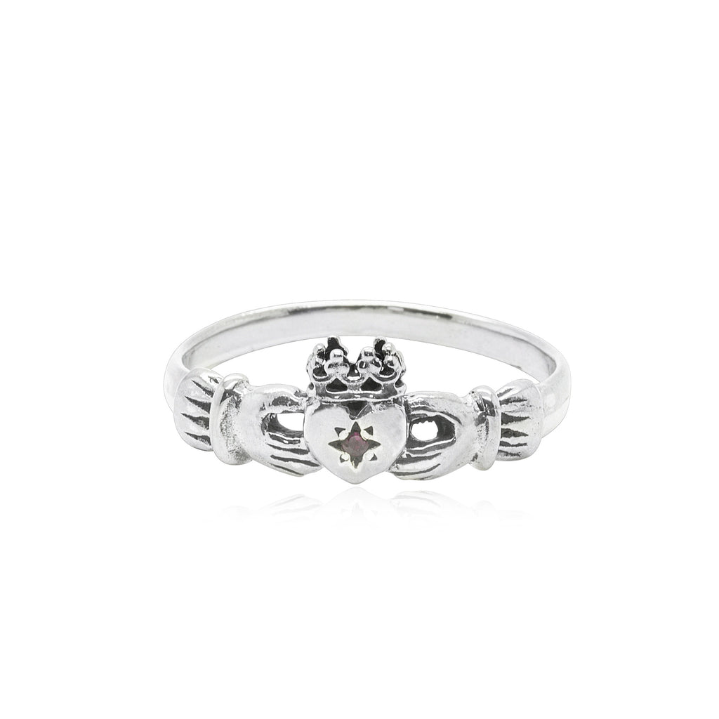Claddagh Ring with Ruby x Silver