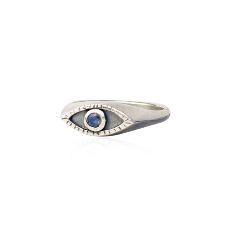 Eye signet ring Silver x Moonstone