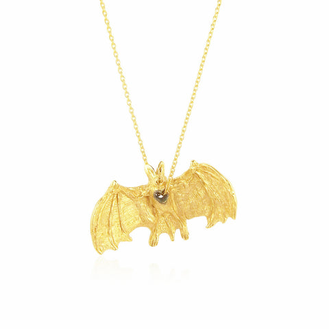 Stolen Heart Bat Necklace Gold x Black