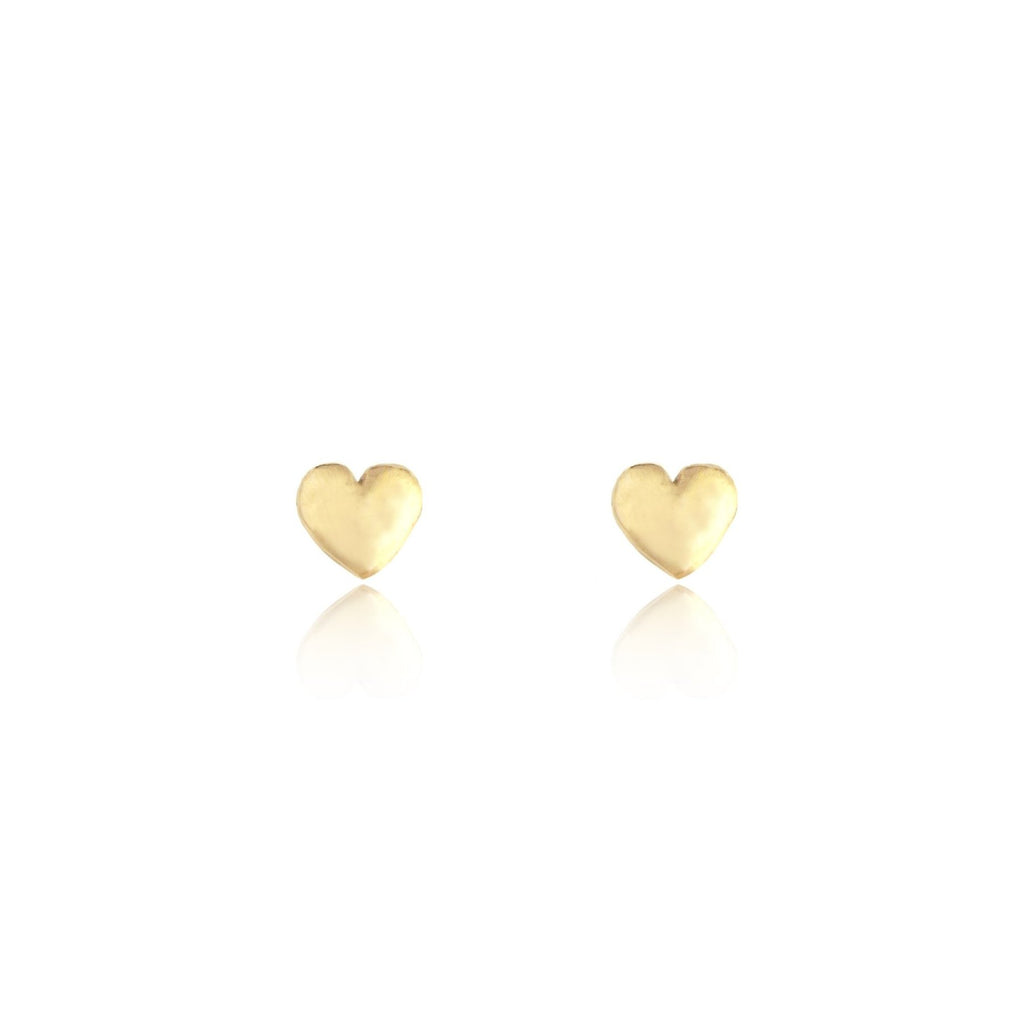 Tiny Heart Stud Earrings Gold