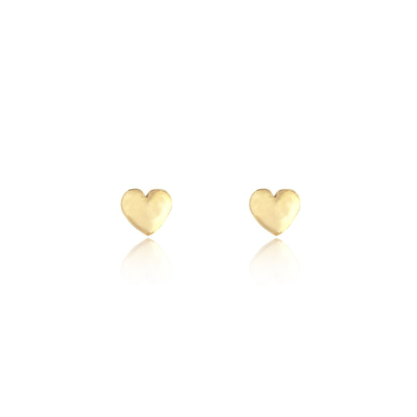 Tiny Heart Stud Earrings Gold