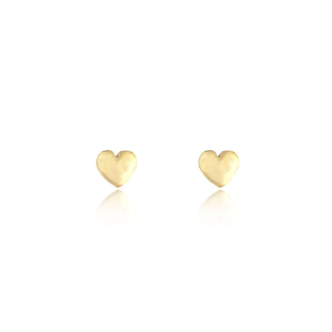 Tiny Heart Stud Earrings Gold