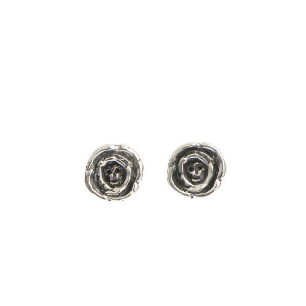 MOMOCREATURA Baby Skull in Rose Earrings Silver Product Shot Main