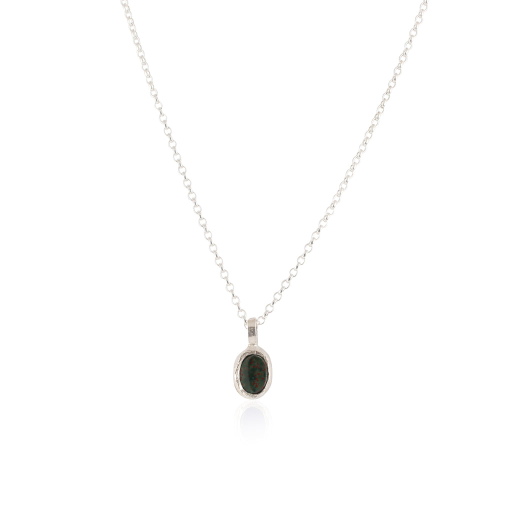 Rustic bloodstone necklace small