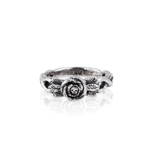 MOMOCREATURA Baby Skull in Rose Ring Silver Product Shot