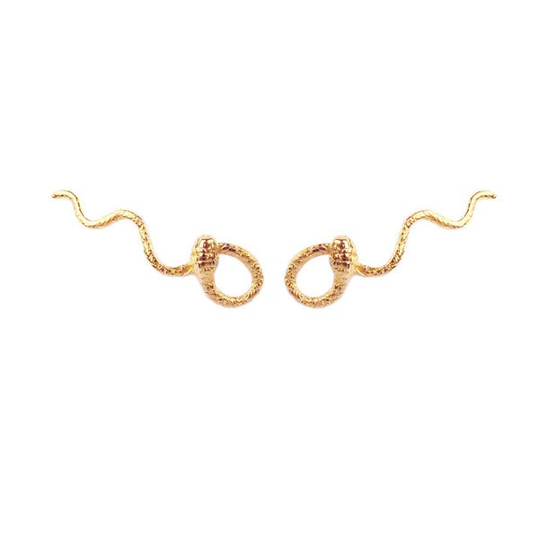 Wavy Snake Earrings Gold Product Shot Main