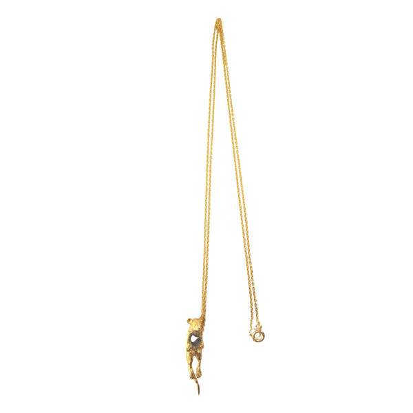 Stolen heart mouse necklace Gold and Black