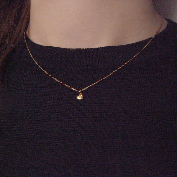 tiny heart necklace gold diamond
