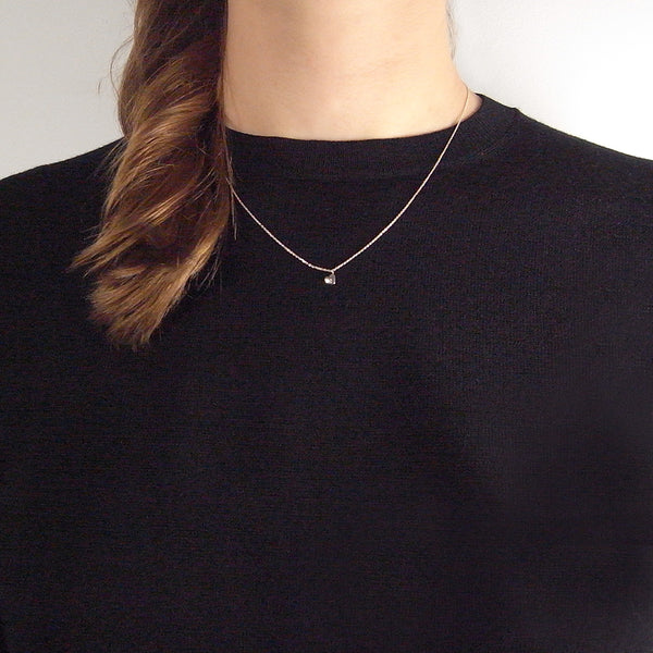 Tiny Heart Necklace Silver with Emerald