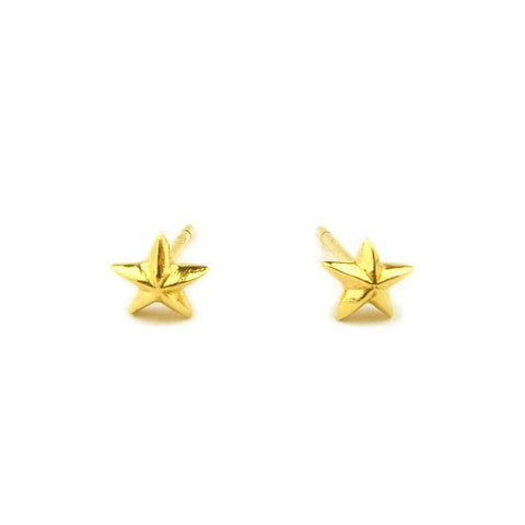 Tiny Star Stud Earrings Gold Product Shot