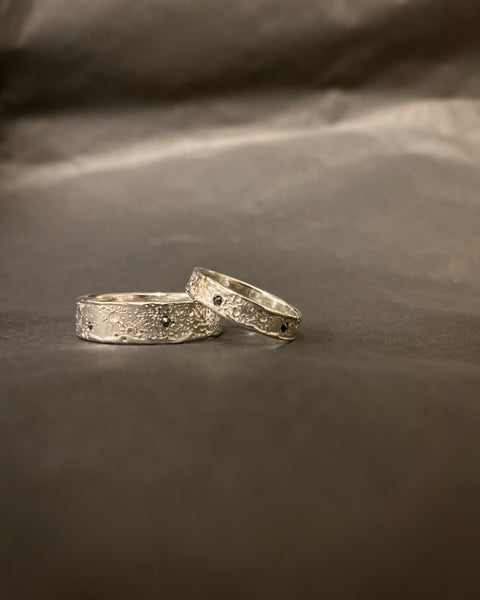 Moon crater ring 6mm silver