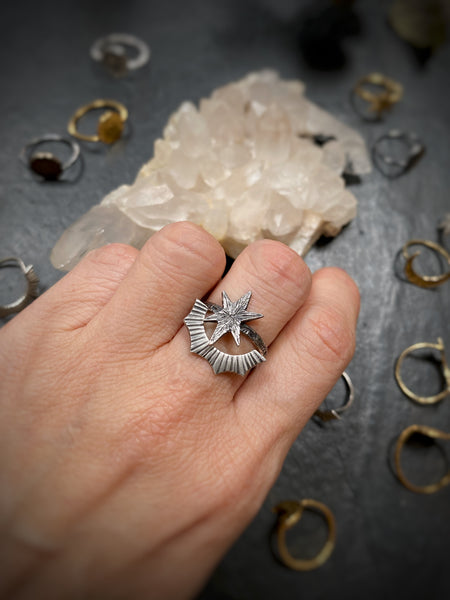 Halo ring silver