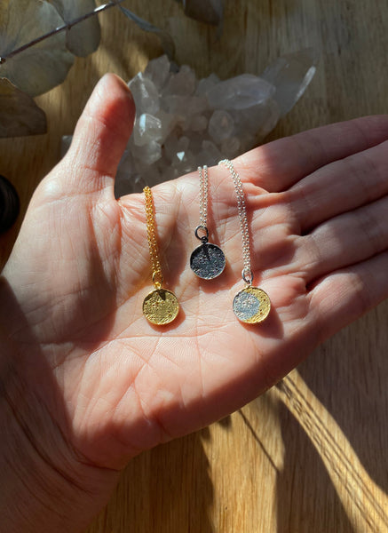 Sun & moon reversible charm necklace