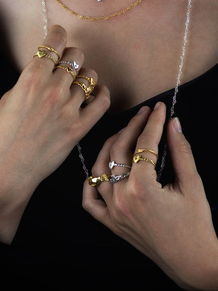 Heart ring silver