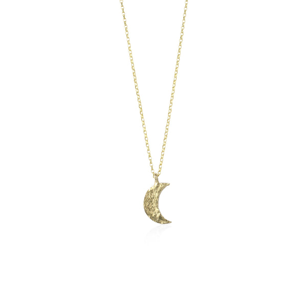 Medium crescent moon necklace 9ct gold
