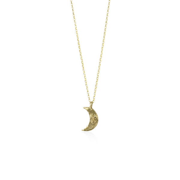 Medium crescent moon necklace 9ct gold