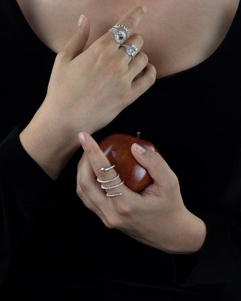 Spiral snake ring silver