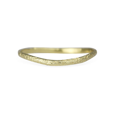 Rustic half round wave ring