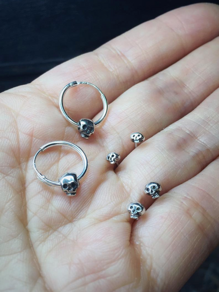 Micro Skull Stud Earrings