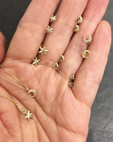 Mini star stud earrings